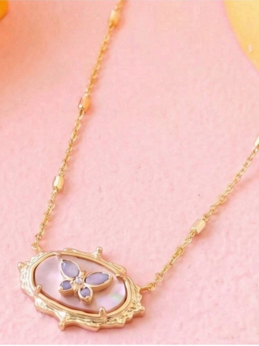๐Dolly Parton/Kendra Scott Gold and Lavender Butterfly Pendant Necklace